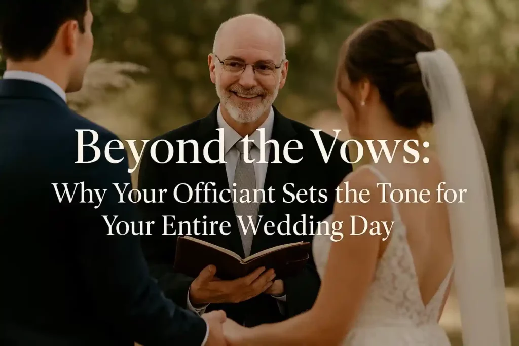 Non-denominational wedding officiant in Rhode Island leading heartfelt ceremony