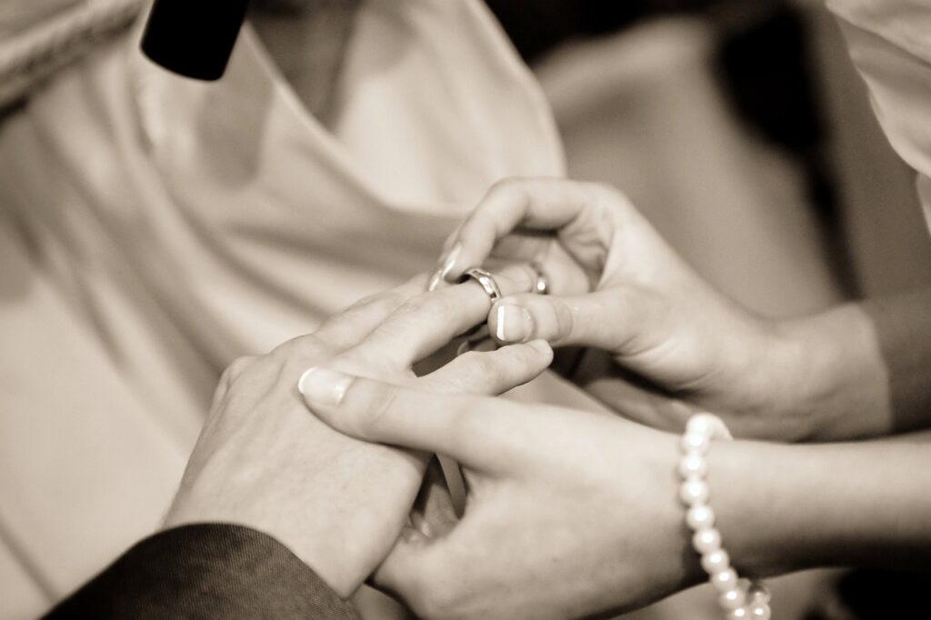 wedding ring on hand